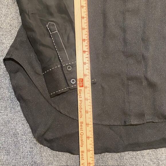 Cowgirl Up Black Sheer Long Sleeve Blouse Top Stitch Western Chic Womens Medium - Picture 9 of 11